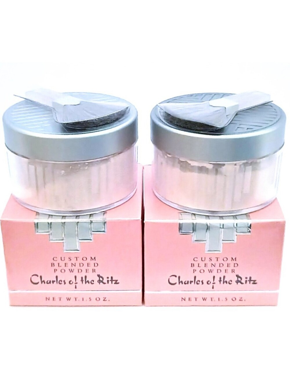 Vintage Charles of the Ritz Custom Blended Powder Soft Pink 1.5 oz 2pk NEW